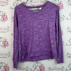 Jasmine rose long sleeves heathered white Cozy Purple Long Sleeve Women's Top